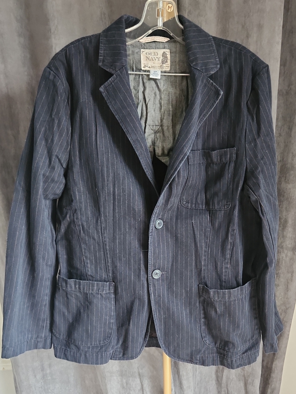 Old Navy Men's Navy Pinstripe Blazer